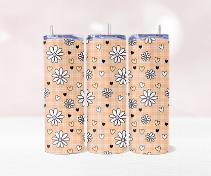 Daisy Seamless - Full 20oz Tumbler Sublimation Ready To Press Wrap image 1