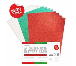 Dovecraft Double Sided Glitter Bumper Pack - Red, Green & White 12 Sheets image 0