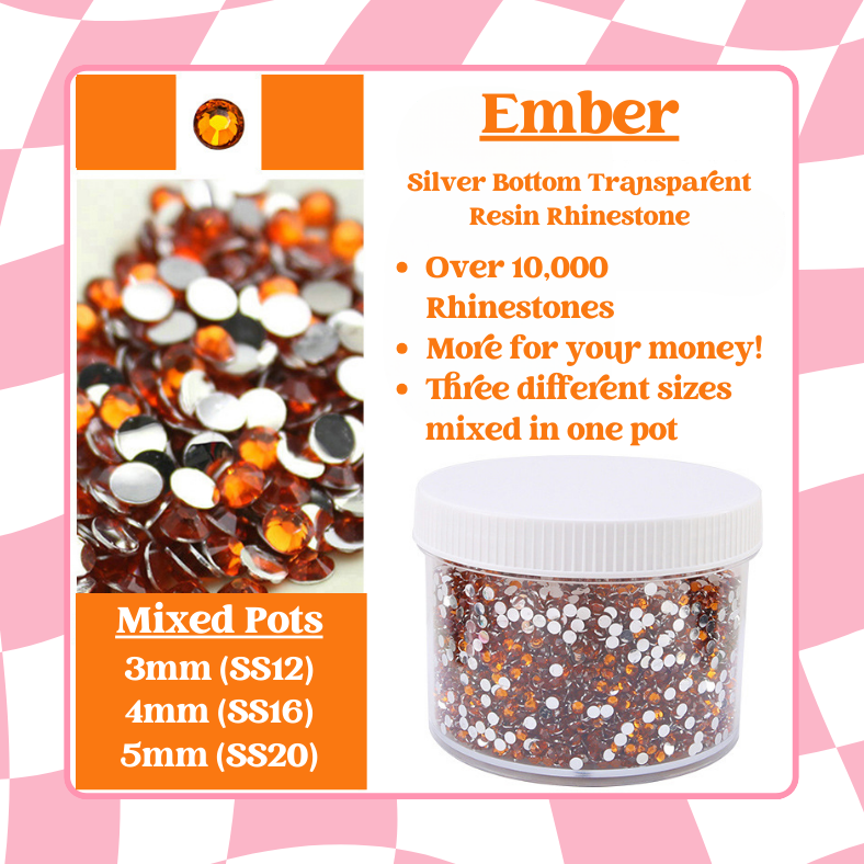 Rhinestone Mixed Pots - Silver Bottom Transparent Series (3mm, 4mm, 5mm) 100g image 5