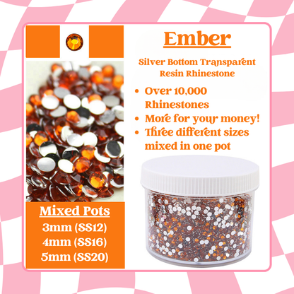 Rhinestone Mixed Pots - Silver Bottom Transparent Series (3mm, 4mm, 5mm) 100g image 5