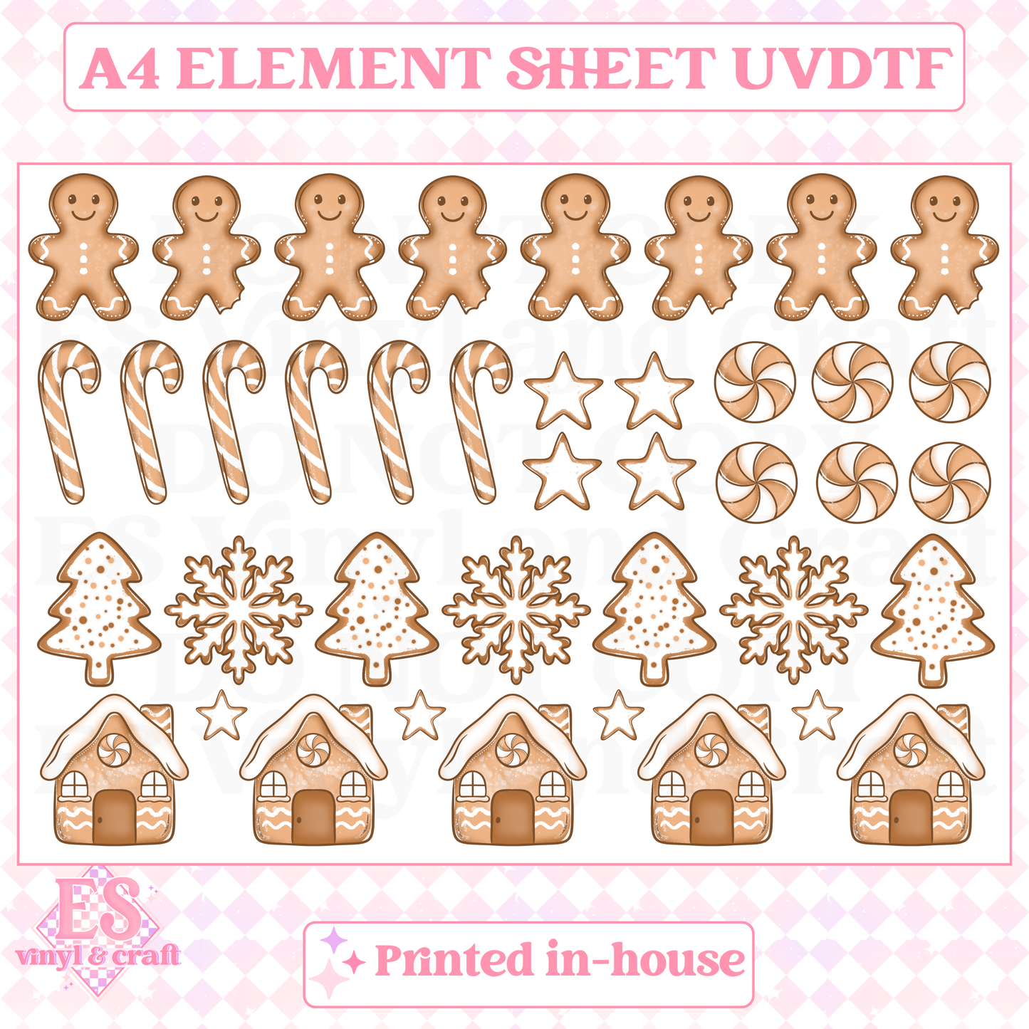 Gingerbread House - UVDTF (A4 Sheet) 210mm x 300mm image 0