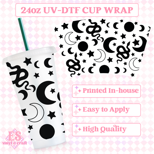 Celestial Snakes - UVDTF 24oz Cold Cup Wrap image 0