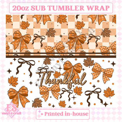 Thankful - Full 20oz Tumbler Sublimation Print image 1