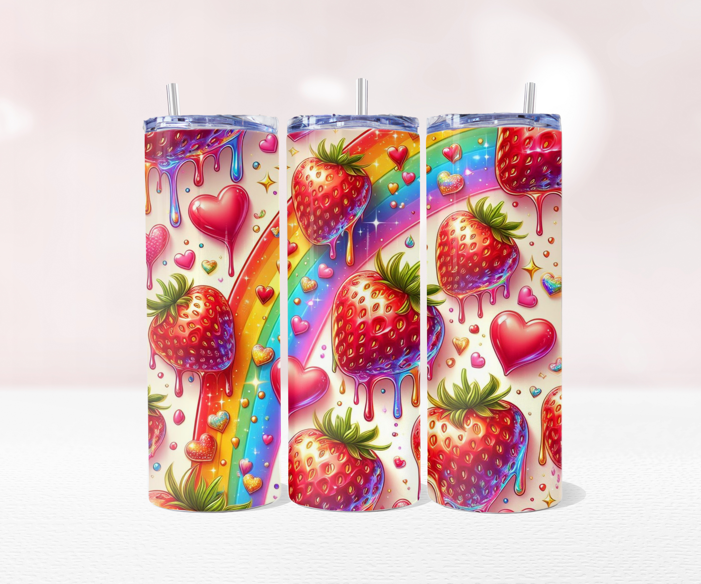 Strawberries - Full 20oz Tumbler Sublimation Ready To Print image 7