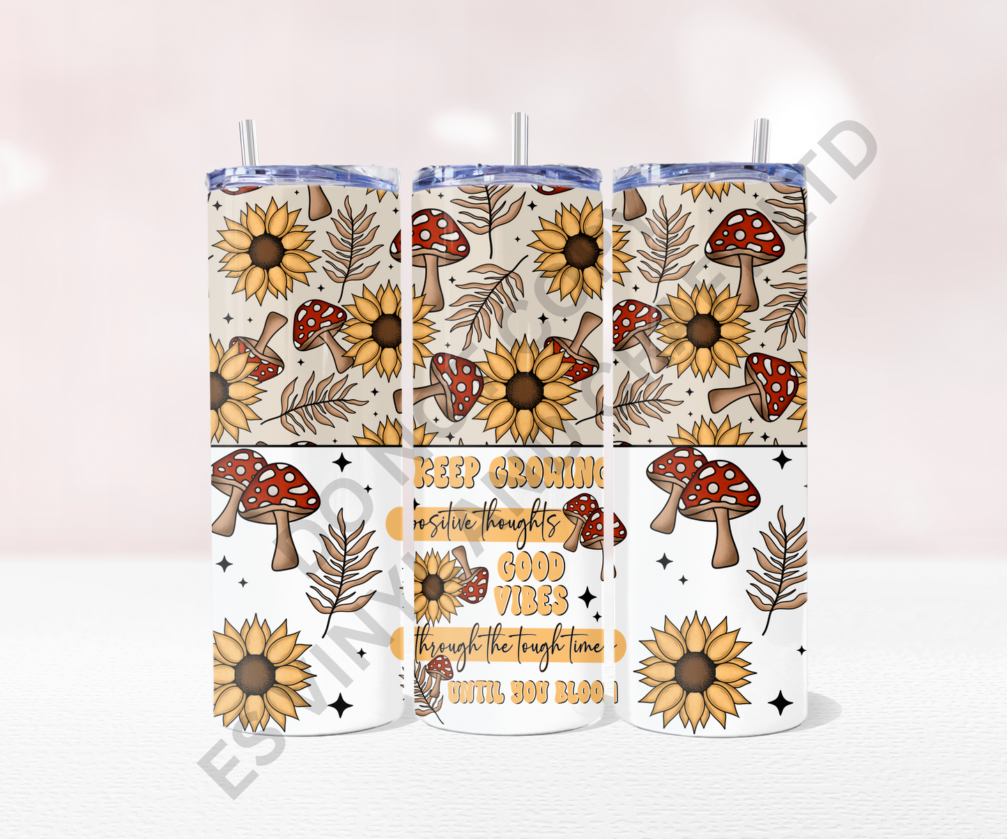 Keep Growing - Full 20oz Tumbler Sublimation Ready To Print image 0