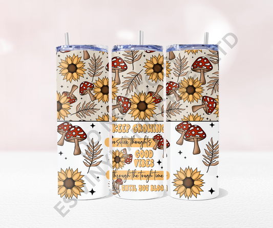 Keep Growing - Full 20oz Tumbler Sublimation Ready To Print image 0