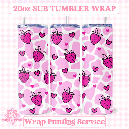 Strawberry Milk - Full 20oz Tumbler Sublimation Print image 0