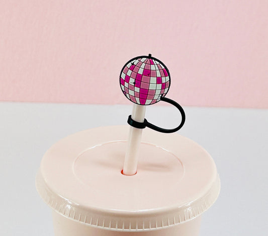 Pink Disco Ball - Straw Topper image 0