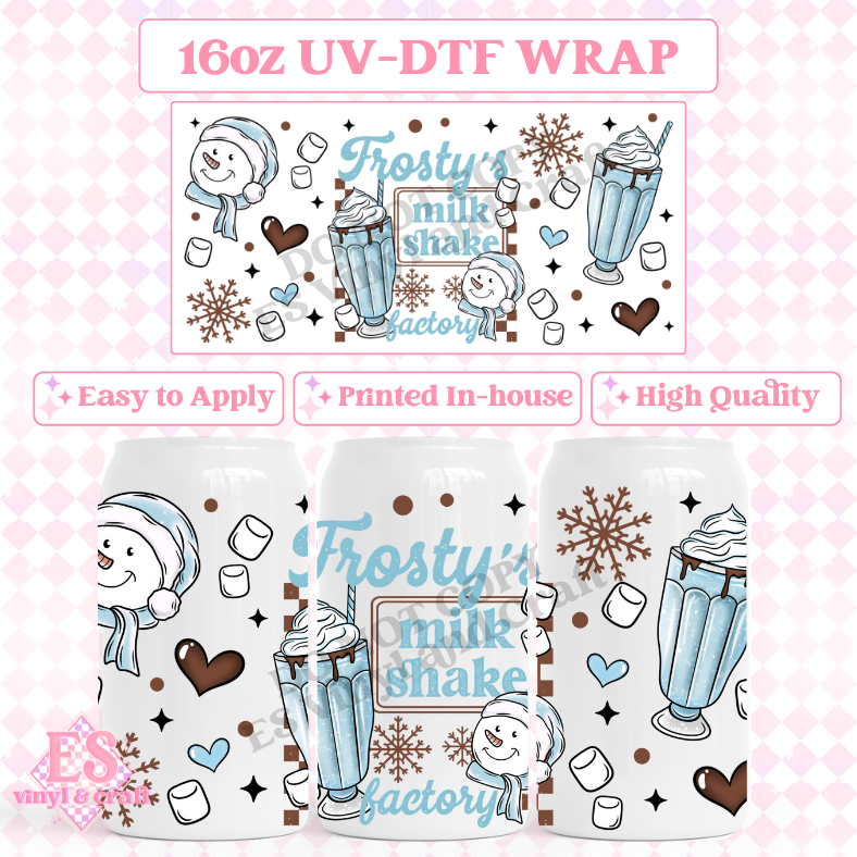 Frosty's Milk Shake Factory - 16oz Beer Can / Libbey UV-DTF Transfer image 0