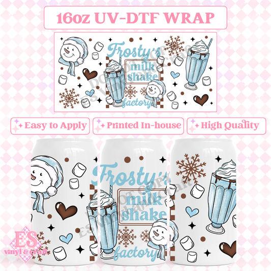Frosty's Milk Shake Factory - 16oz Beer Can / Libbey UV-DTF Transfer image 0