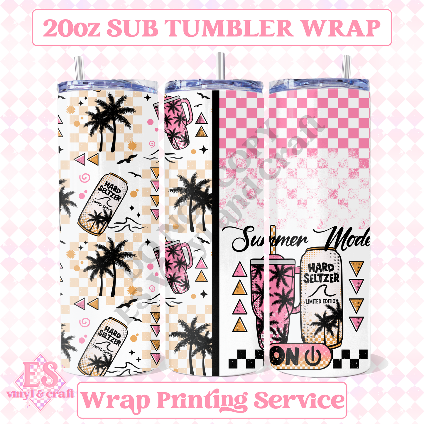 Summer Mode - Full 20oz Tumbler Sublimation Print image 0