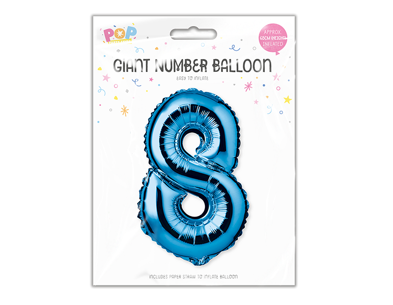 Blue Foil Number Balloon 65cm image 8