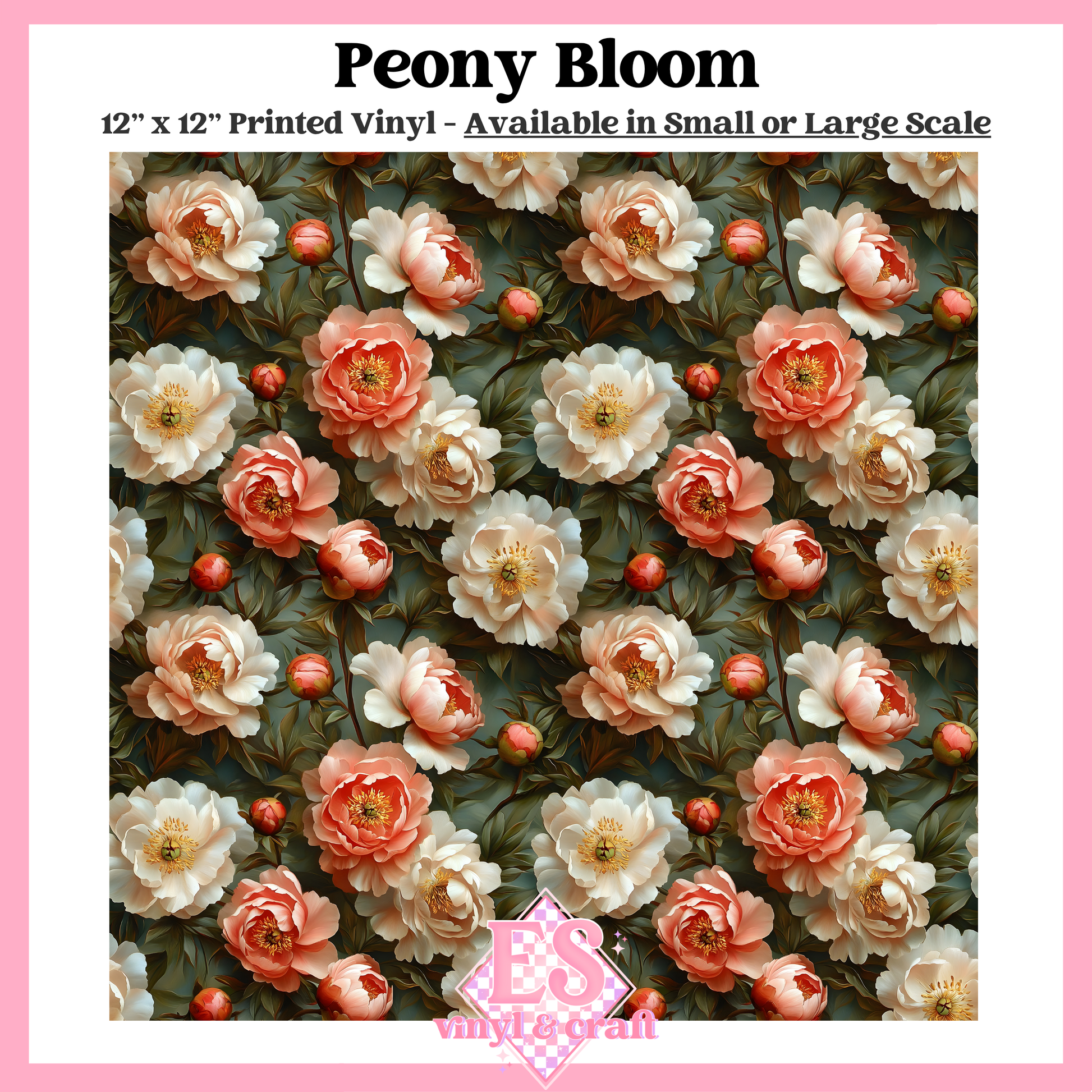 Peony Bloom - Small or Large Scale Options - 12" x 12" Sheet image 0