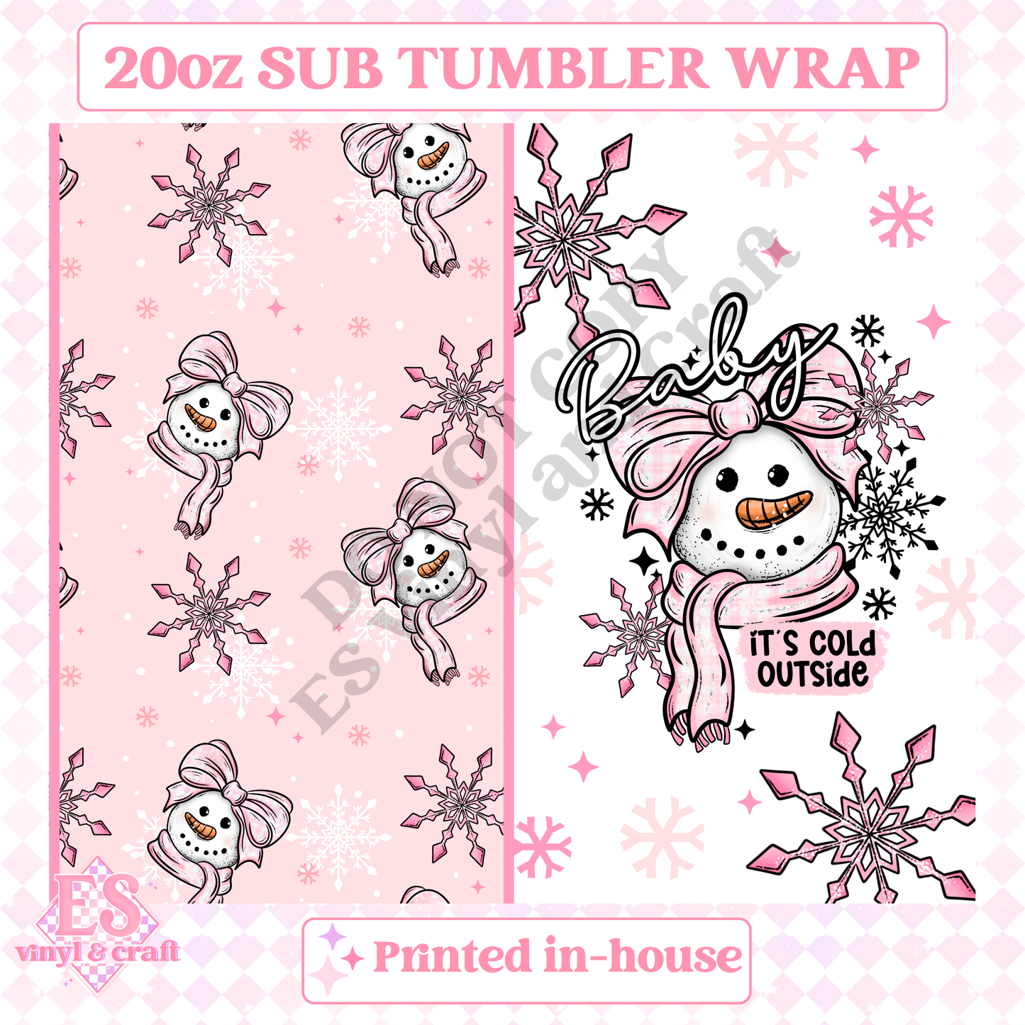 Baby It's Cold Outside - Full 20oz Tumbler Sublimation Print image 1