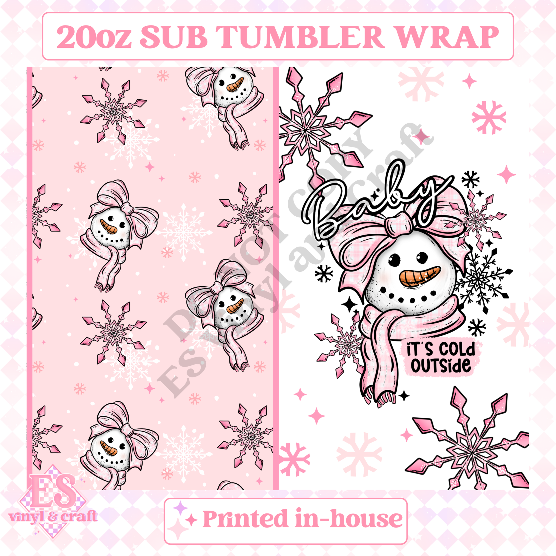 Baby It's Cold Outside - Full 20oz Tumbler Sublimation Print image 1