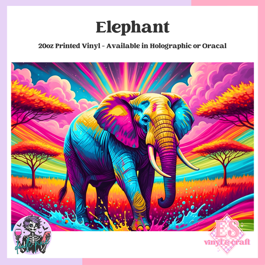 Elephant - 20oz Printed Tumbler Self Adhesive Vinyl image 0