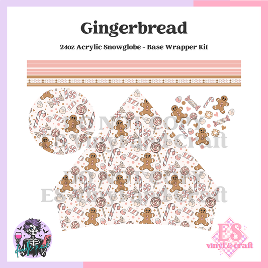 Gingerbread - 24oz Snowglobe Wrapper Kit image 0