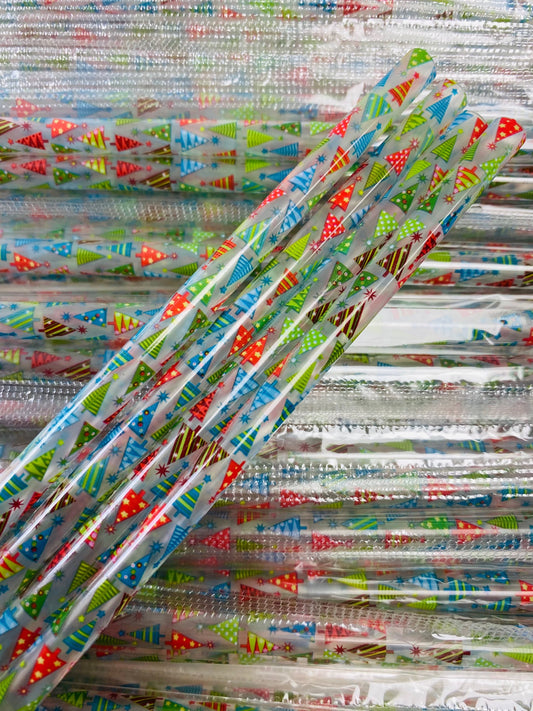 Christmas Trees Clear Straw image 0