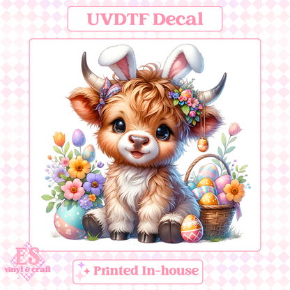 Easter Highland Cows - UV-DTF Decal Transfer image 5