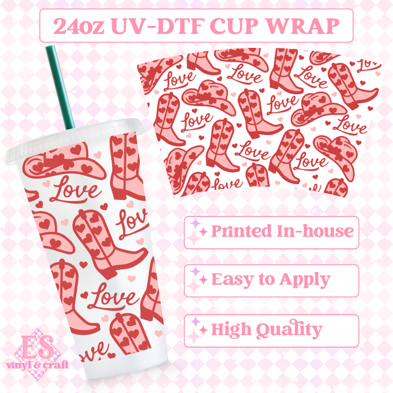 Love Western - UVDTF 24oz Cold Cup Wrap image 0