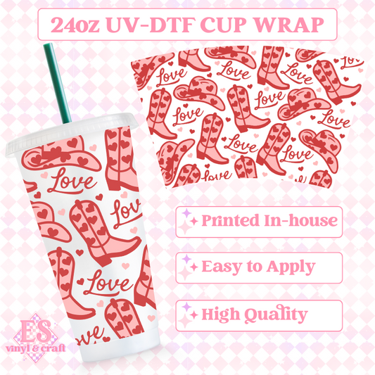 Love Western - UVDTF 24oz Cold Cup Wrap image 0