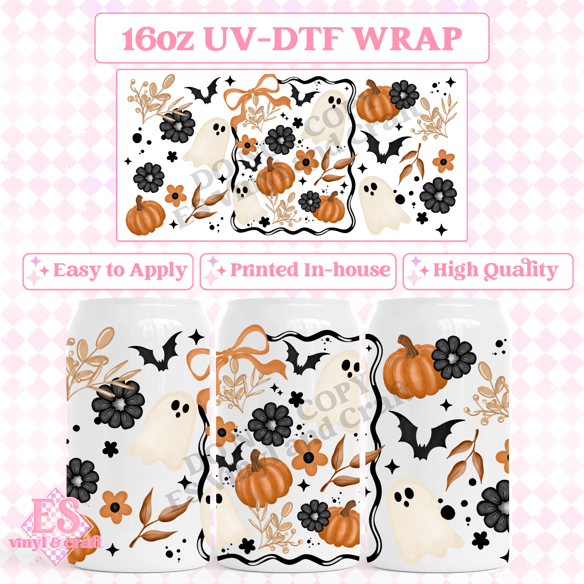 Autumn Frame - 16oz Beer Can / Libbey UV-DTF Transfer image 0