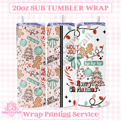 Merry Christmas Collage - Full 20oz Tumbler Sublimation Print image 0