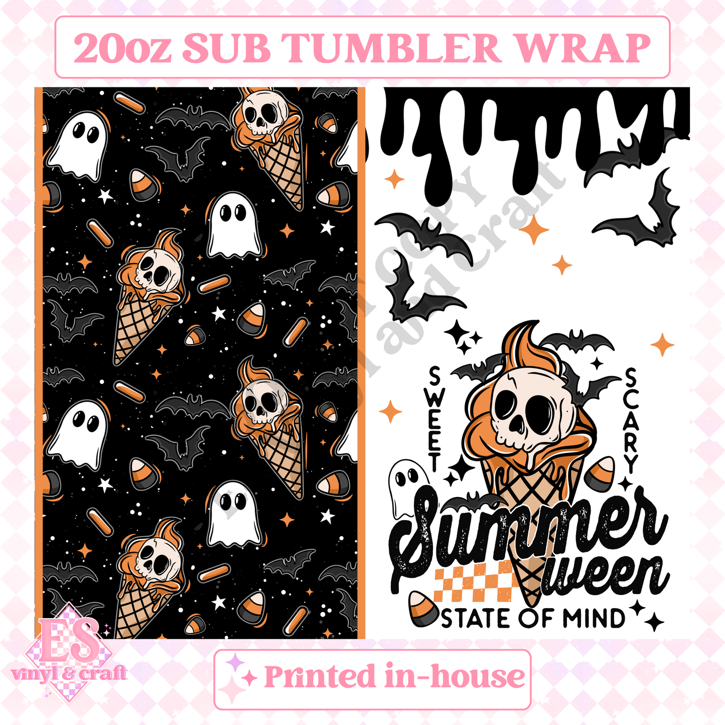 Summerween - Full 20oz Tumbler Sublimation Print image 1