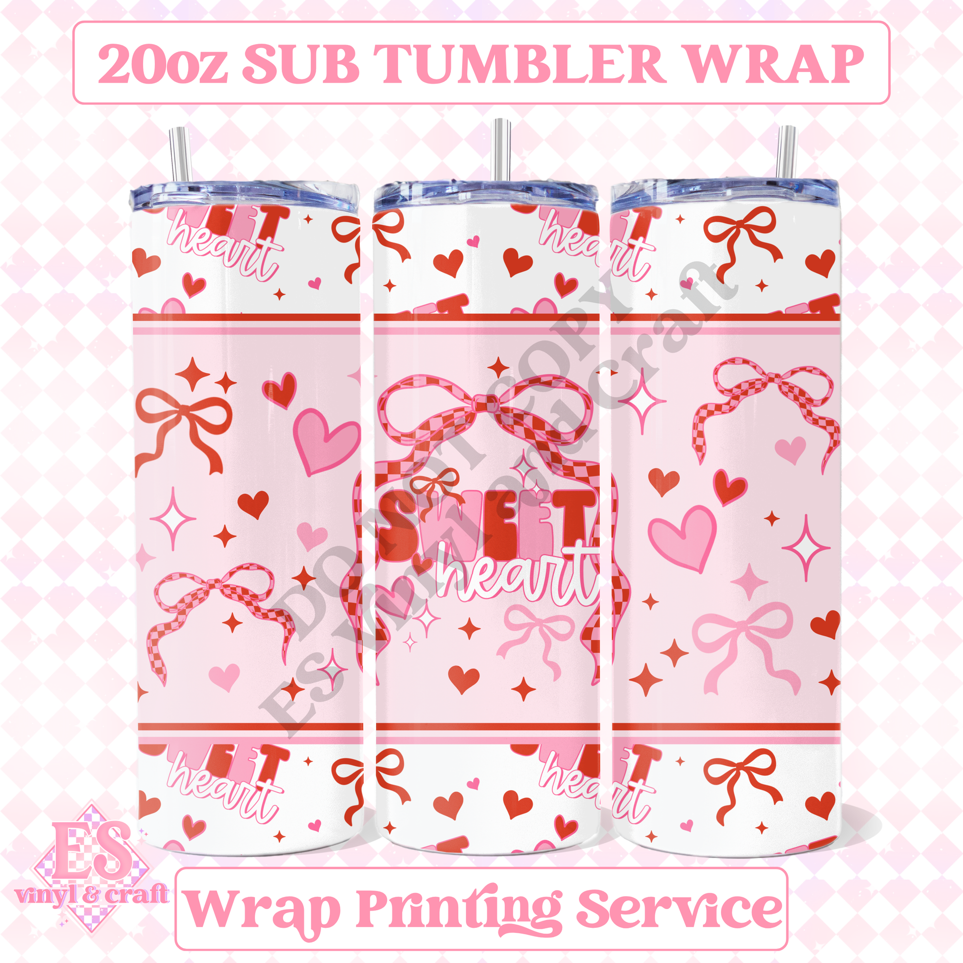 Sweetheart - Full 20oz Tumbler Sublimation Print image 0