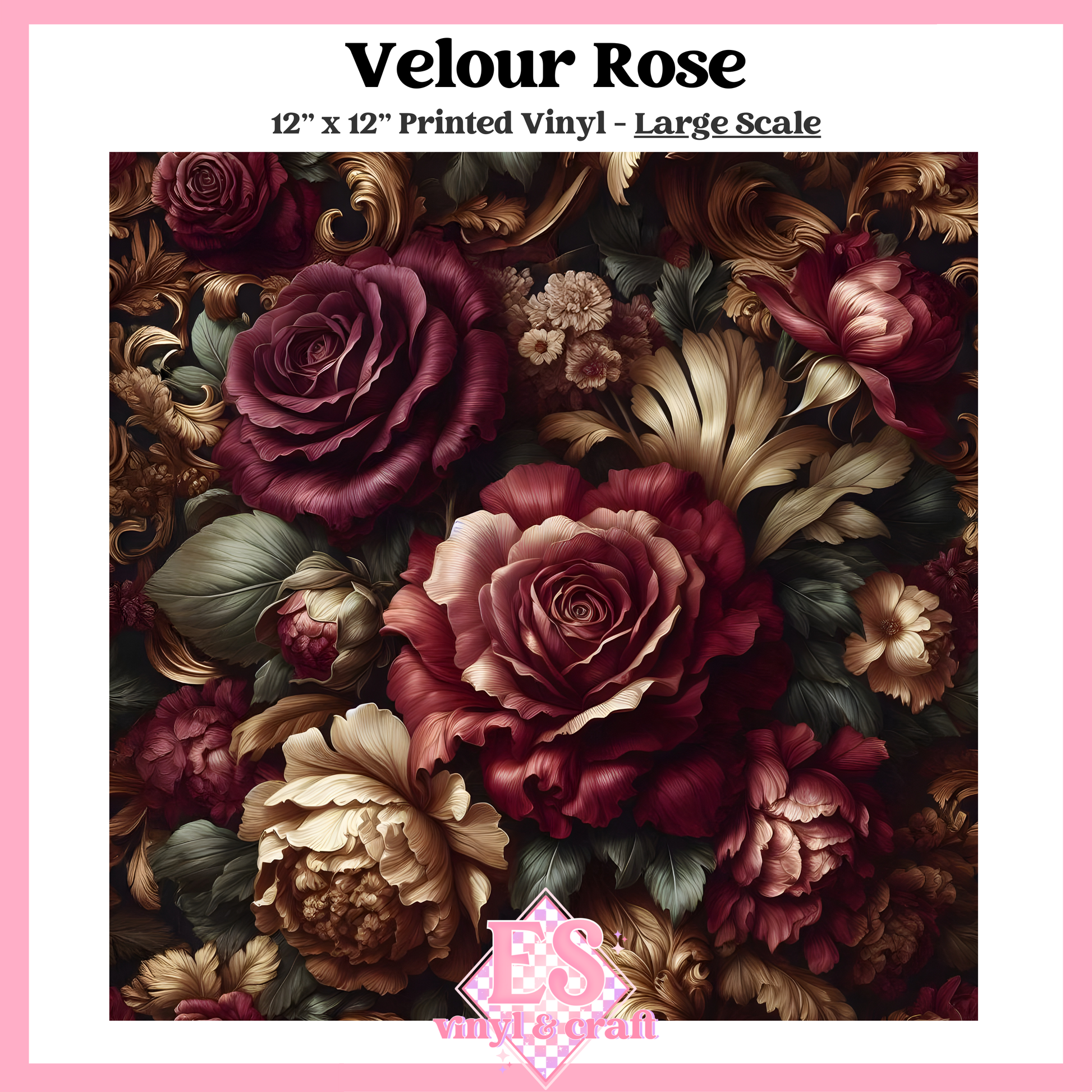 Velour Rose - Small or Large Scale Options - 12" x 12" Sheet image 2