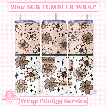 Positive Florals - Full 20oz Tumbler Sublimation Print image 0