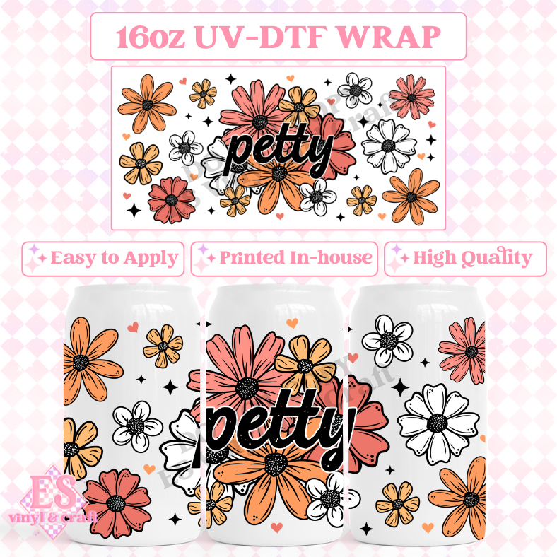 Petty - 16oz Beer Can / Libbey UV-DTF Transfer image 0