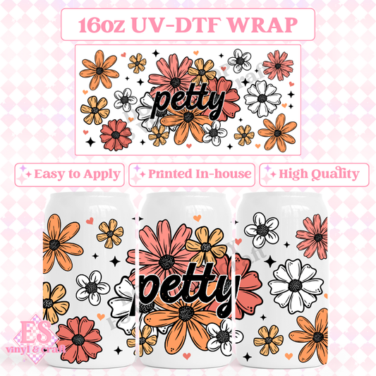 Petty - 16oz Beer Can / Libbey UV-DTF Transfer image 0