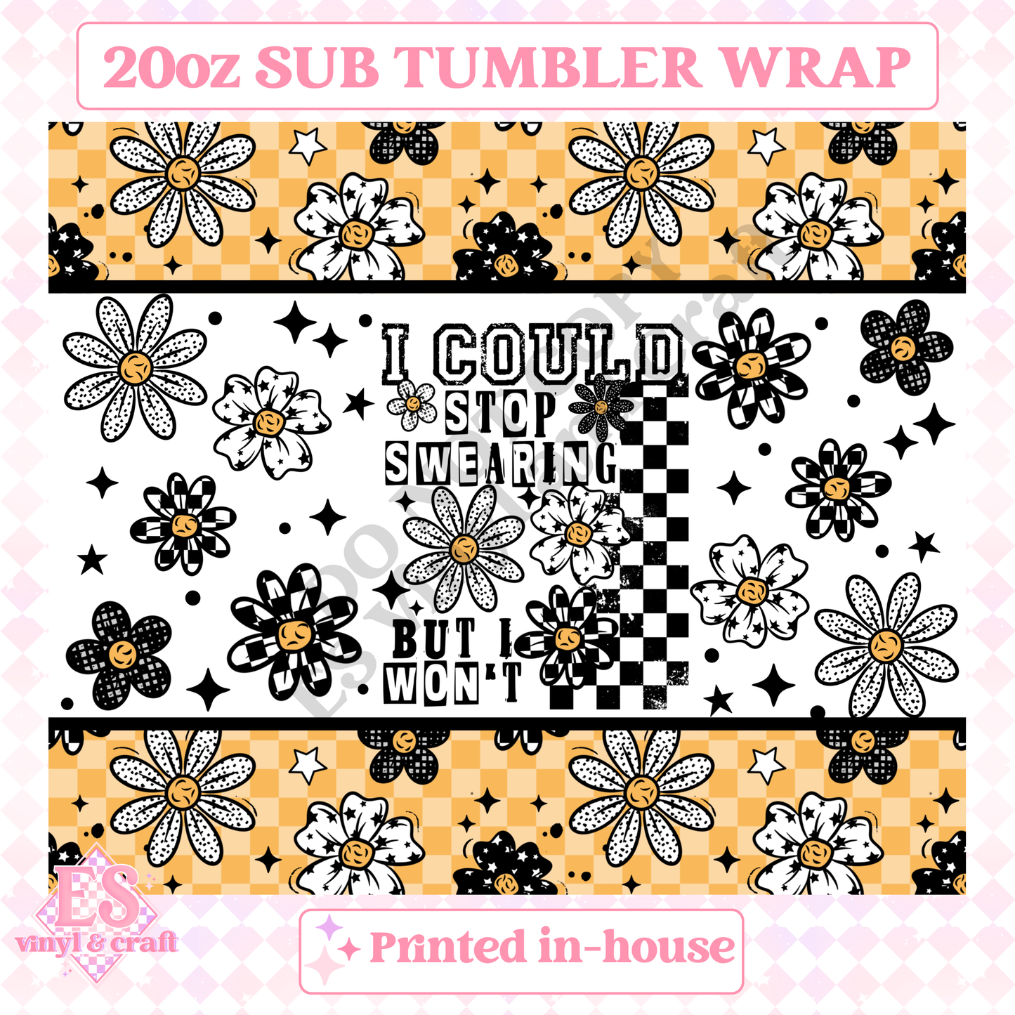 I could Stop Swearing - Full 20oz Tumbler Sublimation Print image 1