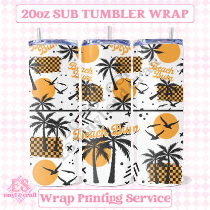 Beach Bum Yellow - Full 20oz Tumbler Sublimation Print image 0