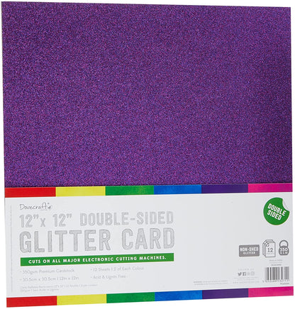 Dovecraft Essentials  12" x 12" Double Sided Glitter Bumper Pack Rainbow image 3