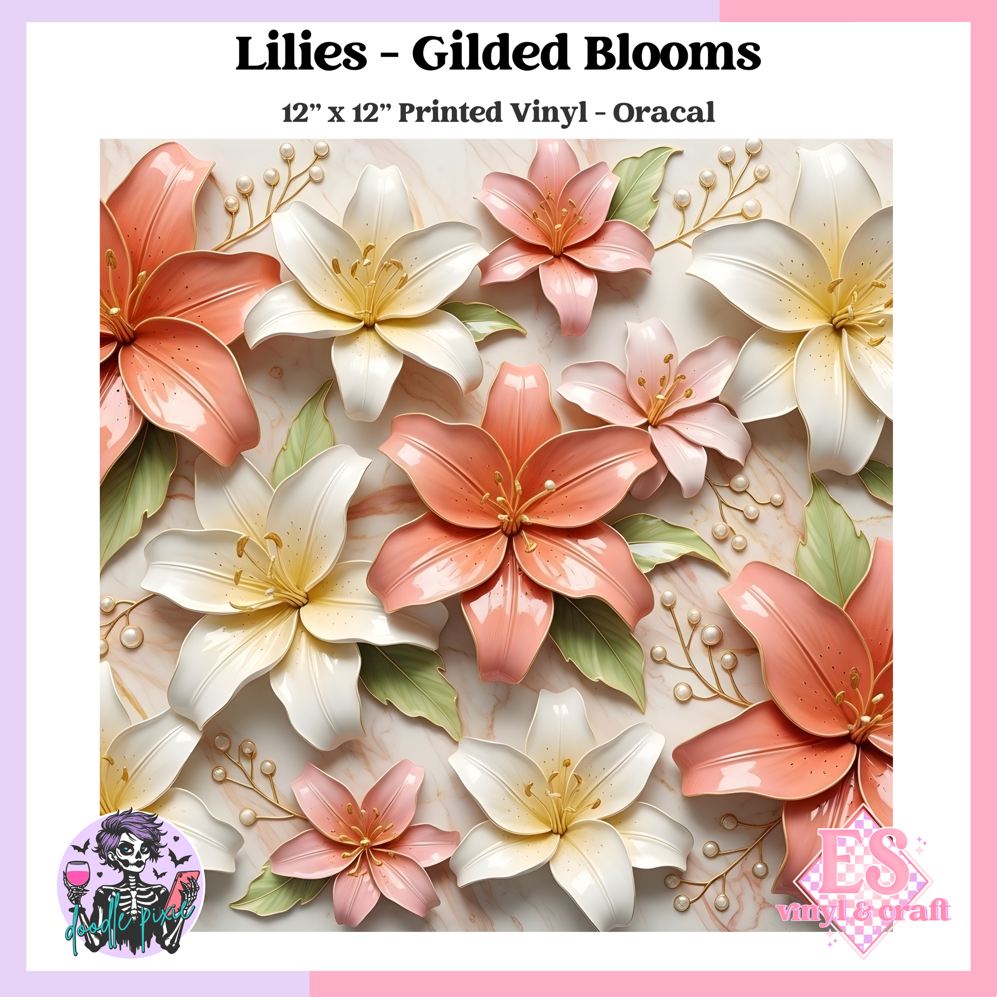 Lilies - 12" x 12" Printed Vinyl image 0