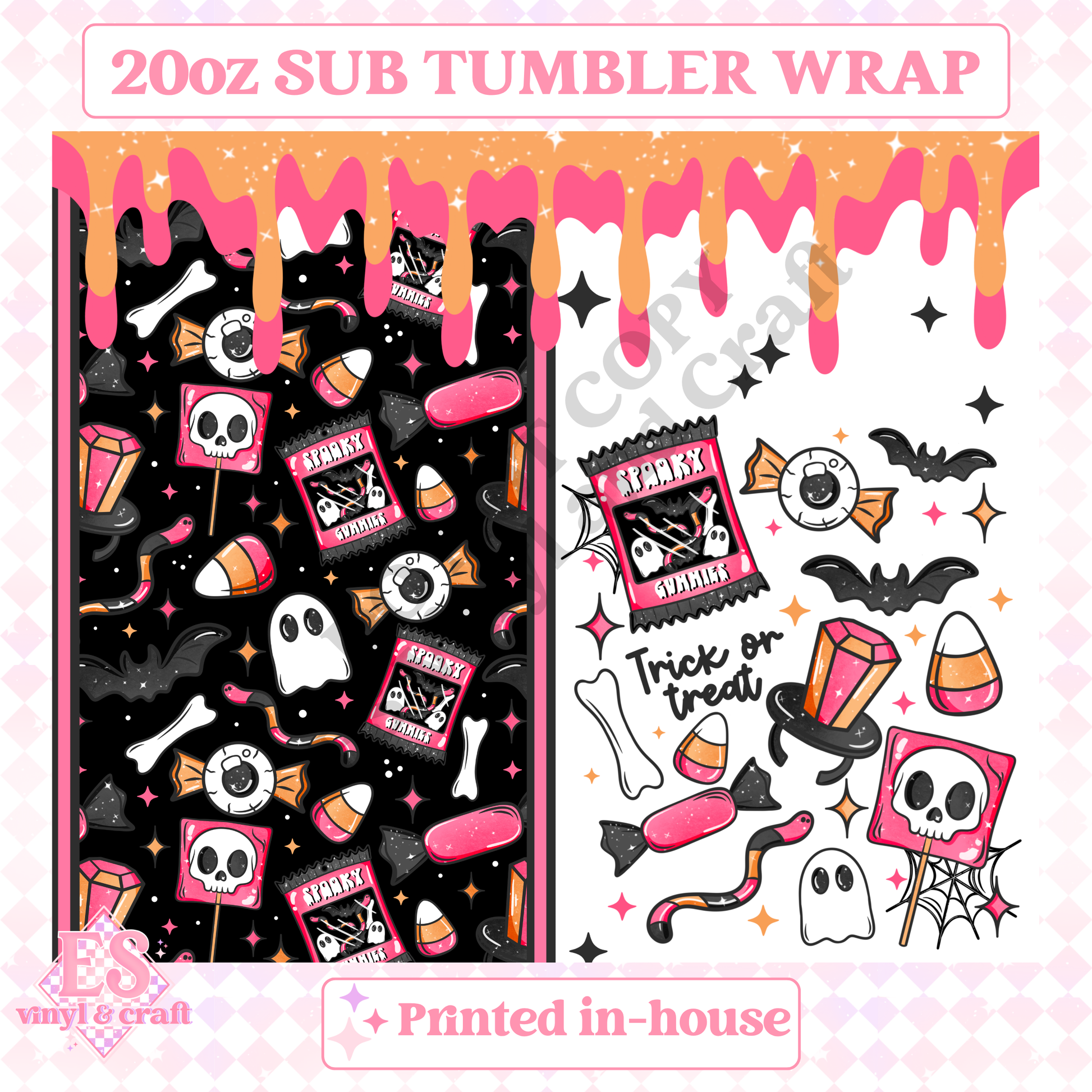 Trick or Treat - Full 20oz Tumbler Sublimation Print image 1