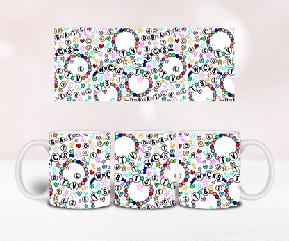 Friendship Bracelet Seamless - Pre Printed Sublimation 11oz or 20oz Wrap image 1