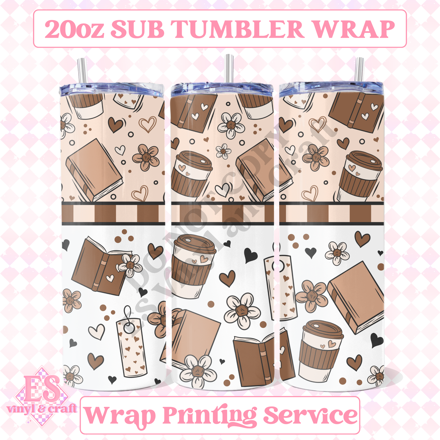 Coffee and Books - Full 20oz Tumbler Sublimation Print image 0
