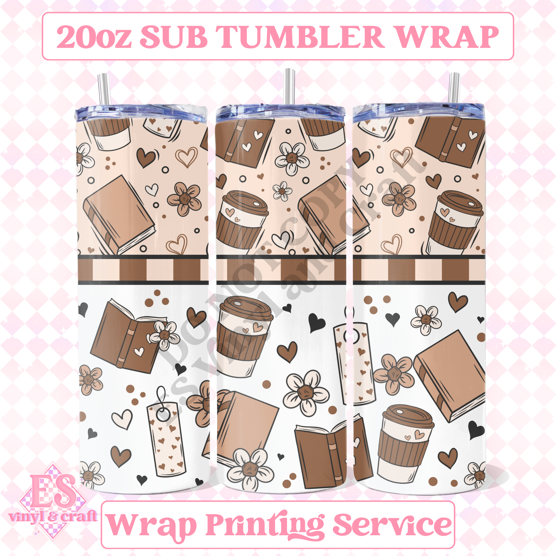 Coffee and Books - Full 20oz Tumbler Sublimation Print image 0