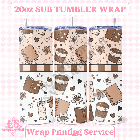 Coffee and Books - Full 20oz Tumbler Sublimation Print image 0