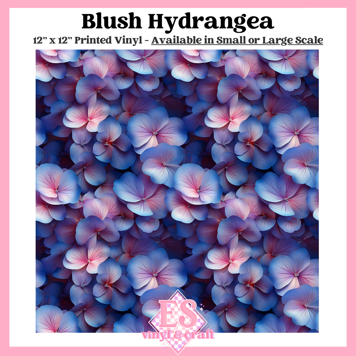 Blush Hydrangea - Small or Large Scale Options - 12" x 12" Sheet image 0