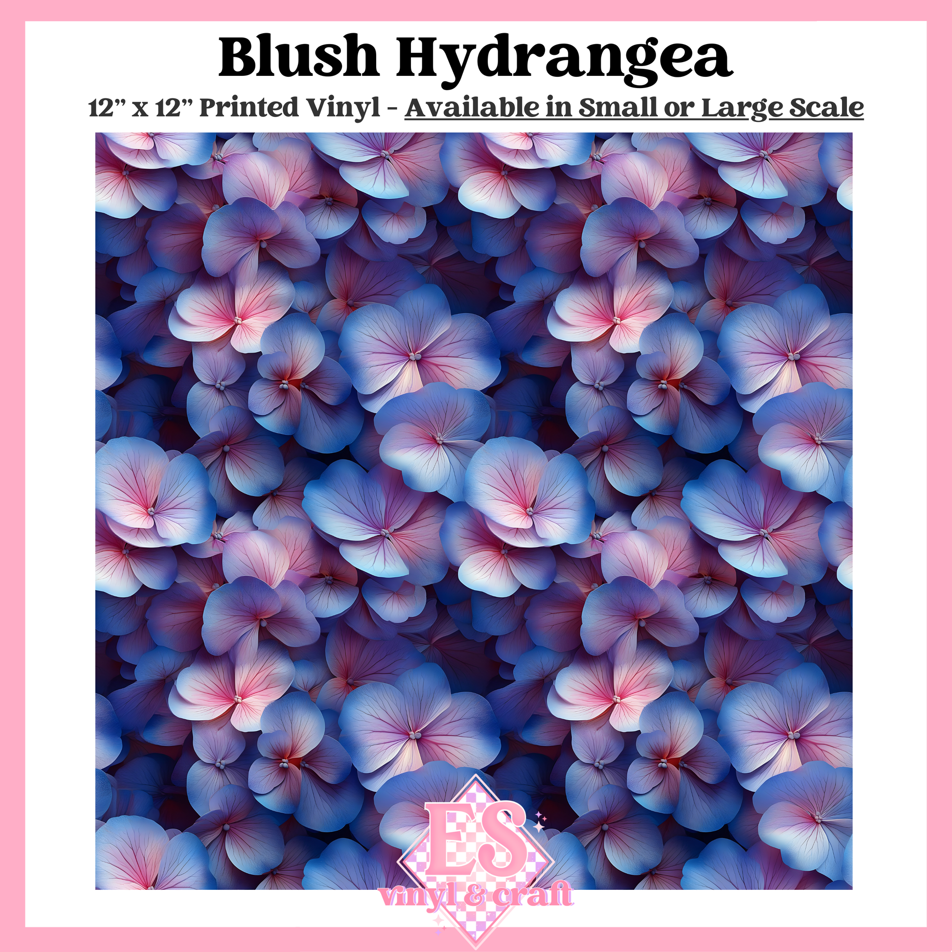 Blush Hydrangea - Small or Large Scale Options - 12" x 12" Sheet image 0