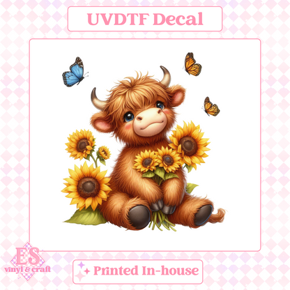 Sunflower Highland Cows - UV-DTF Decal Transfer image 10