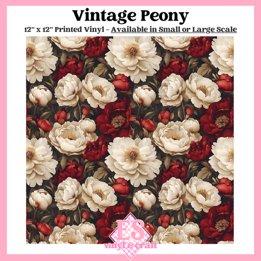 Vintage Peony - Small or Large Scale Options - 12" x 12" Sheet image 0