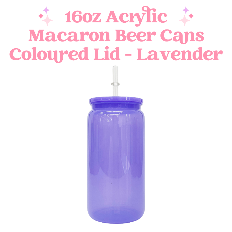 16oz Macaron Acrylic Coloured Beer Can with Plastic Lid and Straw image 3