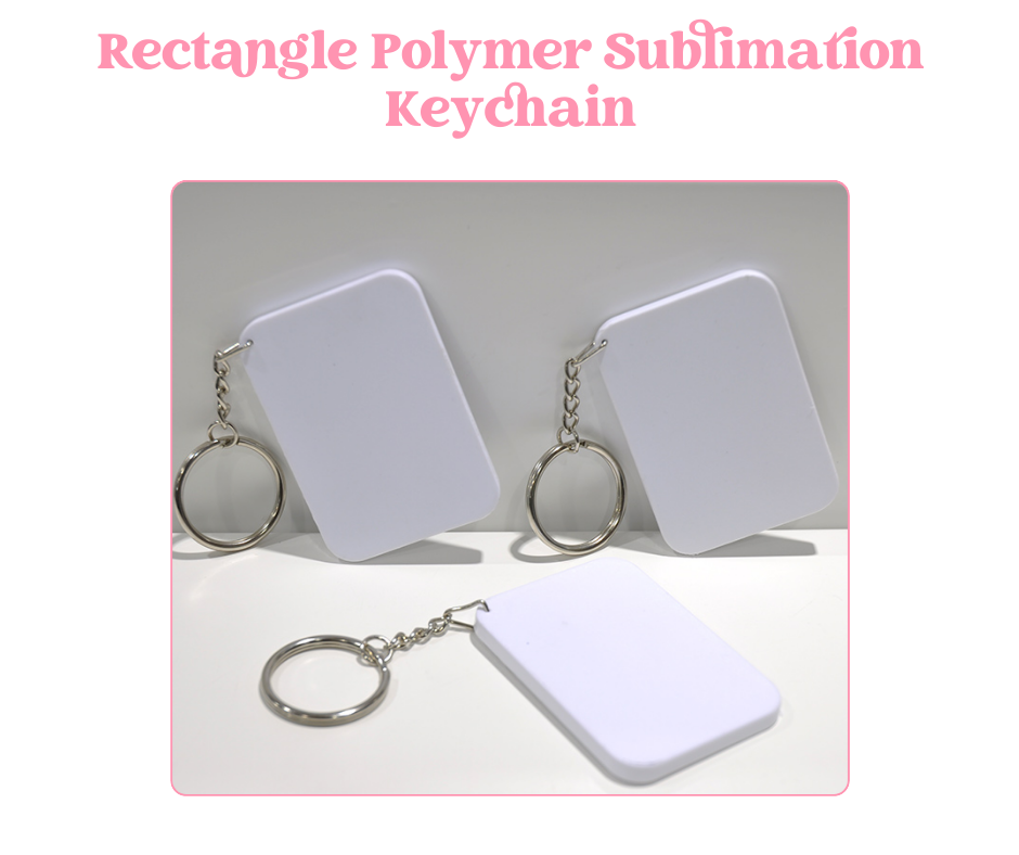 Polymer Rectangle Sublimation Keychain image 2