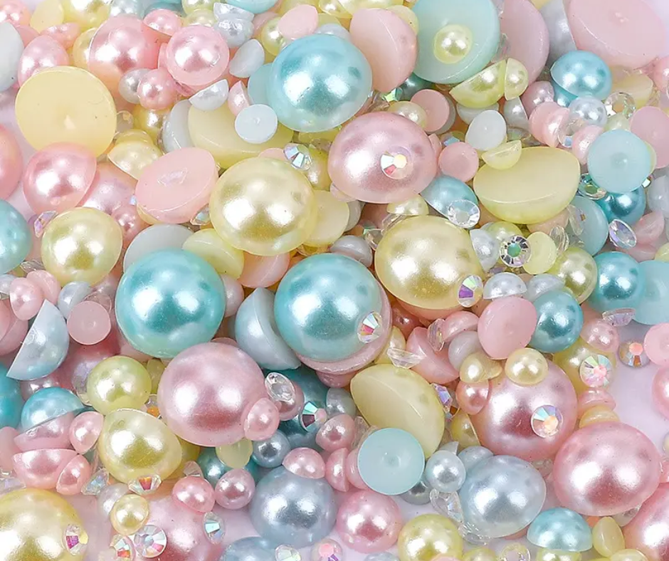 Pastel Confetti - Pearl & Rhinestone Mix image 0