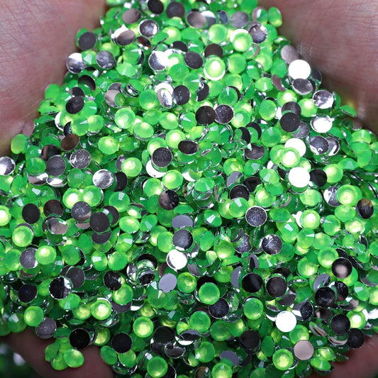 Neon Green - Neon Resin Rhinestones (3mm, 4mm & 5mm) image 0